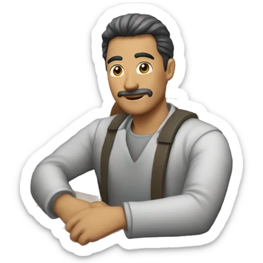 Hombre sentado en una banca  sticker