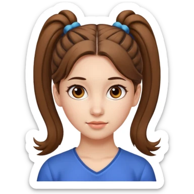 children girl with ponytails hairstyle  sticker