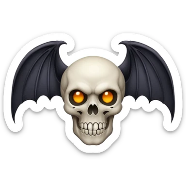 skull emoji transformed into a bat sticker