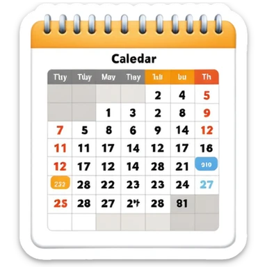 calendar page with one large day sticker