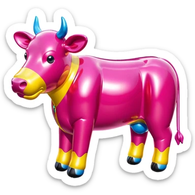   jeff koons style inflatable SPAM cow sculpture  sticker