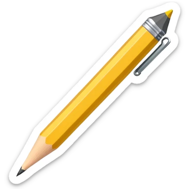 yellow pencil with sharpened point sticker