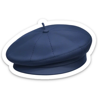 A standalone beret, classic wool design, floating on a plain background — no head, no face, just the beretblue beret without human head sticker