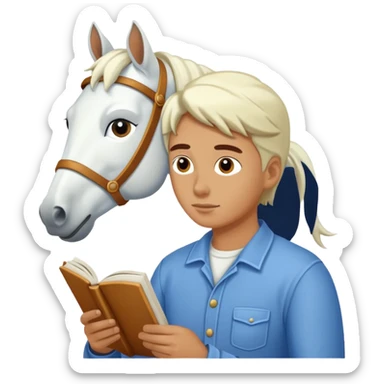 reading white horse sticker