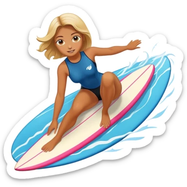 beautiful girl do surfing sticker