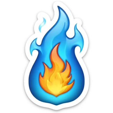 iphone blue fire emoji sticker
