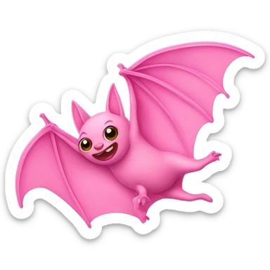Flying pink bat sticker