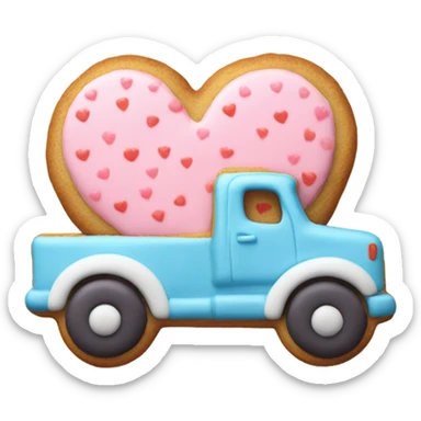 cookie heart with semi trck sticker