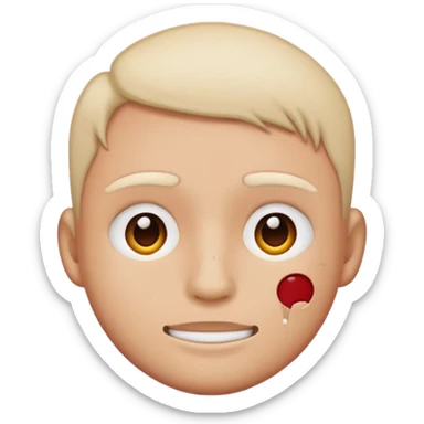 Emoji face scar sticker