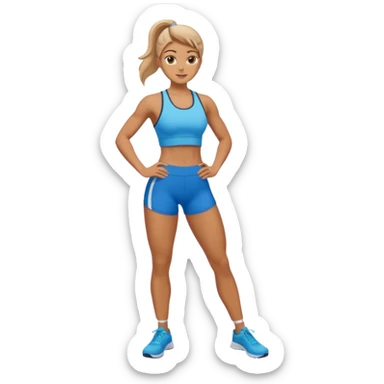 chica joven entrenando sticker