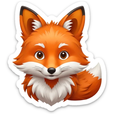 Furry fox sticker