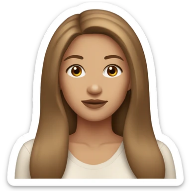 beautiful woman, straight long light brown hair, brown eyes with ugg shoes sticker