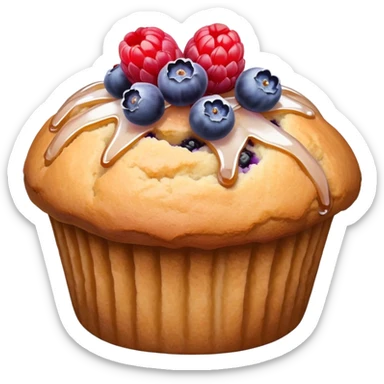Lavender flower sprig muffin with berries and sugar  sticker