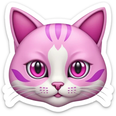 een kat met een paarse staart sticker