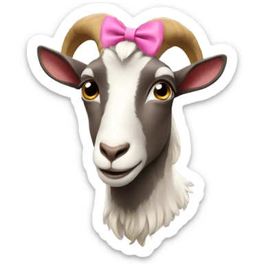 goat with coquette bow sticker