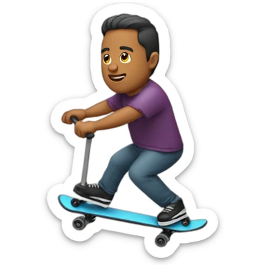 Hombre obeso en patinete sticker
