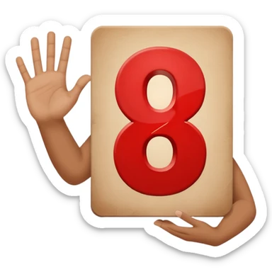 outstretched hand holding a sign with the number 9, simple, expressive, no visible face sticker