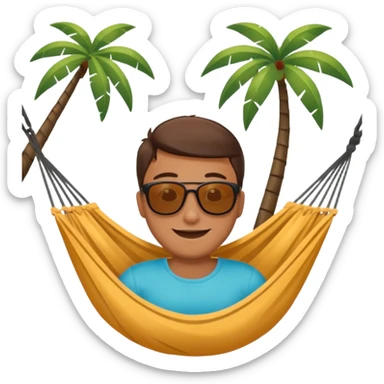 Person in hammock sticker