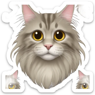 Maine Coon with eyes in a bunch sticker