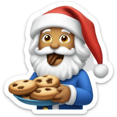 Santa eating cookies  sticker