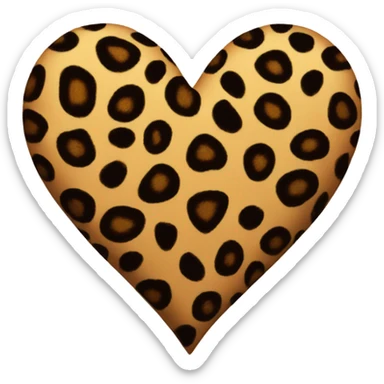 leopard print heart  sticker