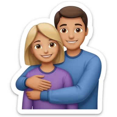 emoji de abrazar a papa y mama sticker