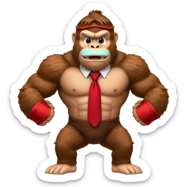 Donkey Kong🦍💪🐵 with red tie sticker