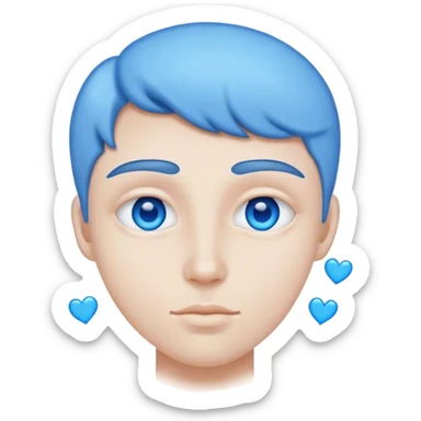 emoji face blue hearts instead of eyes sticker