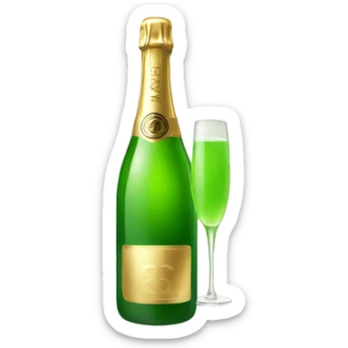 green champagne sticker