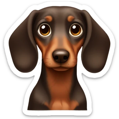 Sad brown Long-haired dachshund sticker