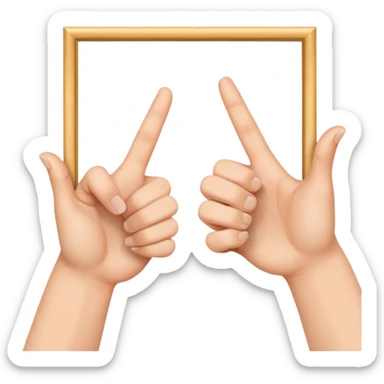 two hands making a frame gesture with fingers and thumbs, director framing shot sticker