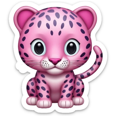 Emoji leopardo rosa cuerpo entero sticker