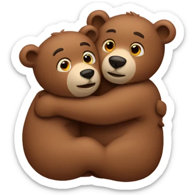 Bears hugging  sticker