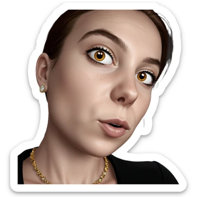 freckled girl with jewelry sticker