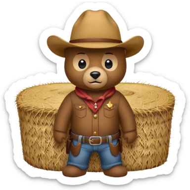 bear with cowboy hay sticker