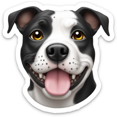 black and white staffy dog that had spots on his coat  sticker