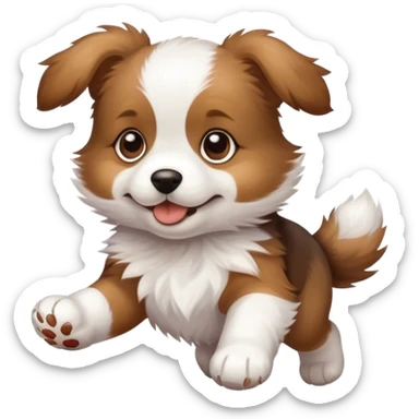 puppy chasing a ball sticker