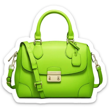 Realistic lime green michael kors satchel purse.  sticker