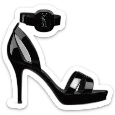 YSL TRIBUTE heel SANDAL black PATENT LEATHER sticker