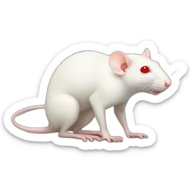 Albino Rat With Red Eyes Full Body sticker