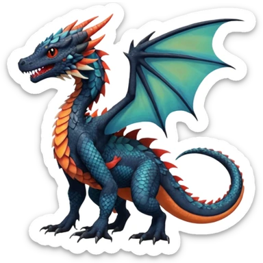 Dutch-Angel-Dragon-Grem2-Trico-Nargacuga-Salandit-Drudigon-fusion-animal-creature, full body  sticker