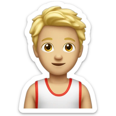 blonde boy in lifeguard tank top  sticker
