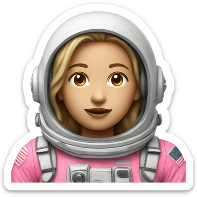an astronaut neon pink white female sticker