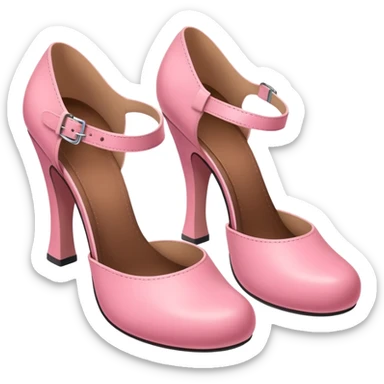 Has a rounded toe and a strap across the instep — one pink pair resembles this style. sticker