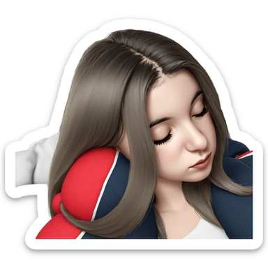 serene girl with closed eyes sticker