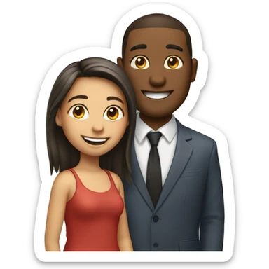 smiling girl with man calofornia  sticker