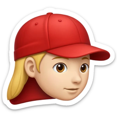 Red cap side profile without face sticker