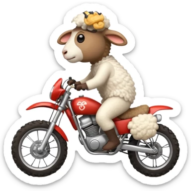 sheep on a dirt bike sticker
