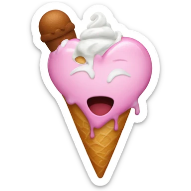 Heart with ice cream  sticker