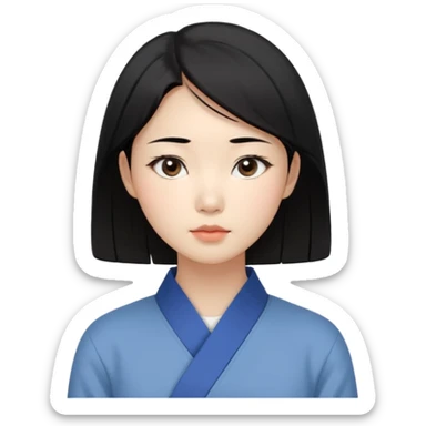 Korean woman, East Asian features, female human avatar,
soft thoughtful expression, calm mood, sensitive personality,
natural black hair, simple hairstyle,
neutral face, minimal makeup,
professional, clean, minimal style,
no cartoon, no fantasy, no costume sticker